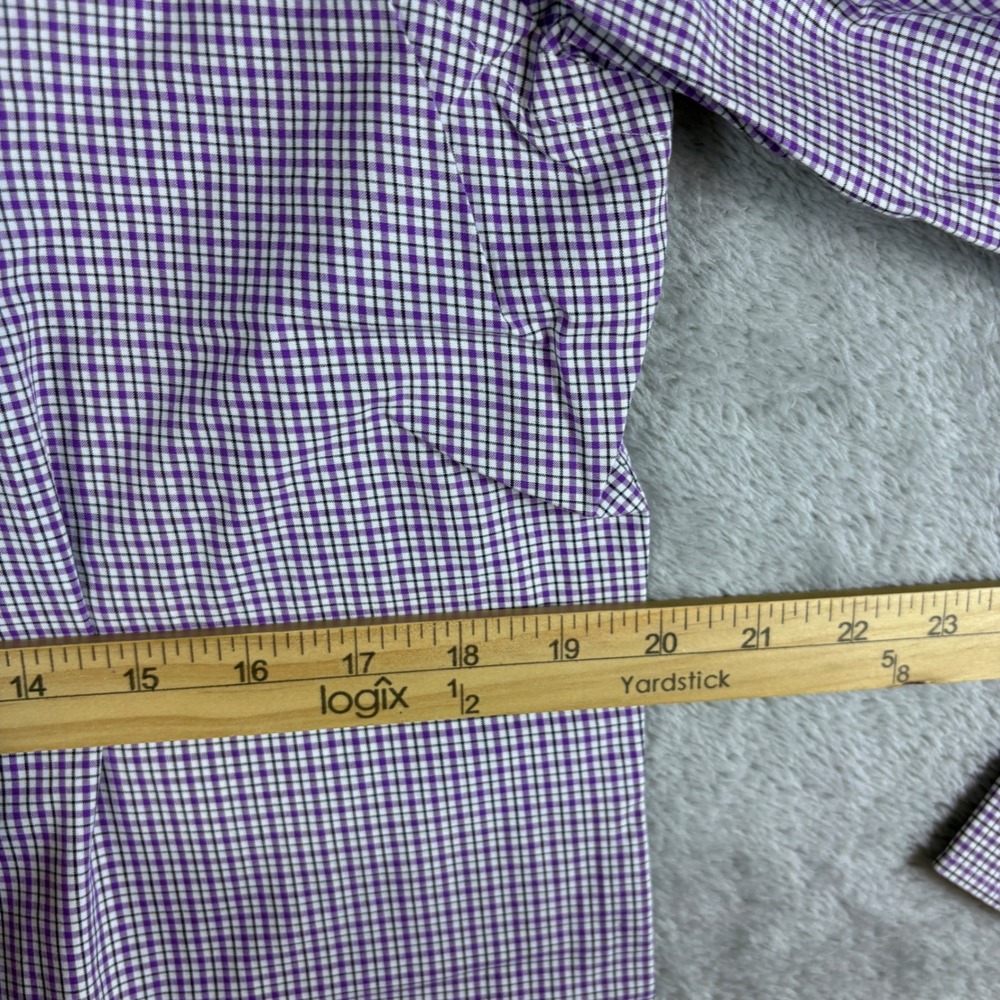 Polo Ralph Lauren Shirts Mens 15 38 Custom Fit Micro Check Purple - Picture 5 of 8